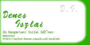 denes iszlai business card